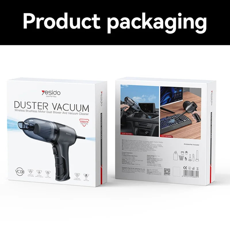 Yesido VC08 2-in-1 Blower and Vacuum Cleaner – Compact Design, High Efficiency, Ideal for Daily Cleaning