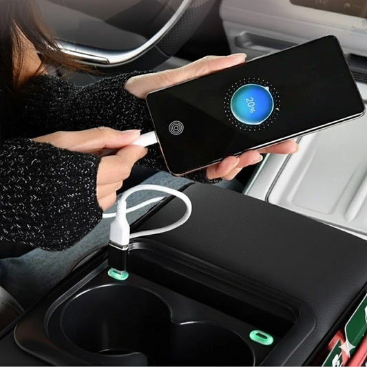 Multifunctional Car Armrest console box – with Wireless & USB Charging , Cup Holder