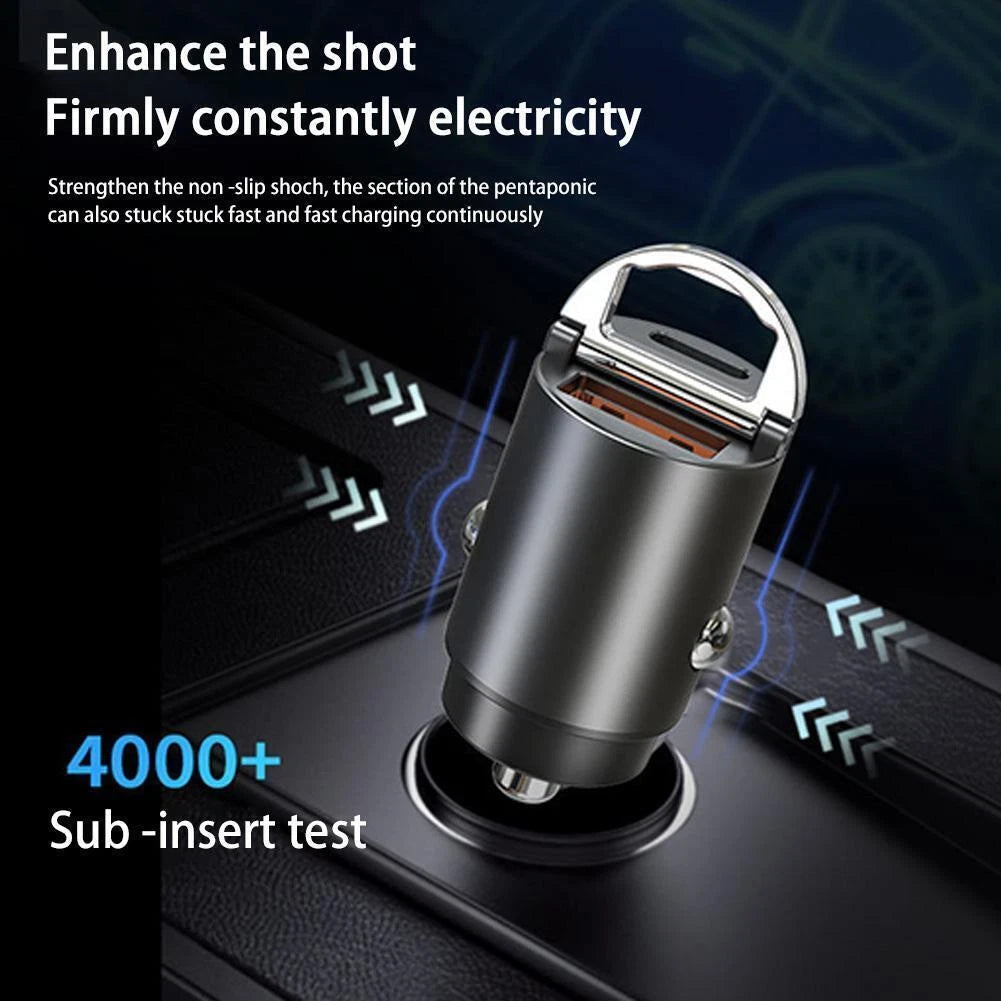 100W mini USB Pugan Car Fast Charger Adapter With Cable