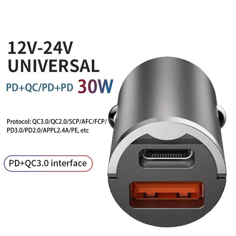 100W mini USB Pugan Car Fast Charger Adapter With Cable